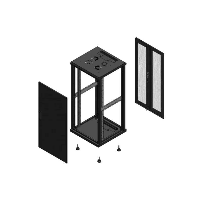 Gigamedia Vloer patchkast AV enkel TOL AR dubbel PER EX 19" 26HE 600x600mm Zwart GGM 702666PTSPPDEX