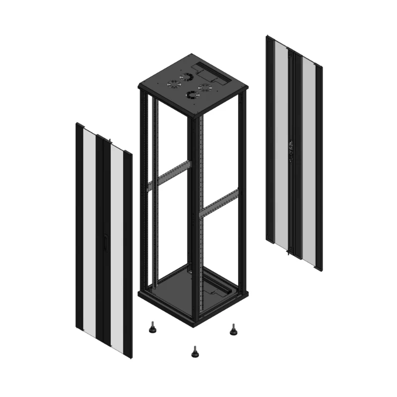 Gigamedia Vloer patchkast AV dubbel VER AR dubbel VER EX 19" 42HE 600x600mm Zwart GGM 704266PVDPVDEX