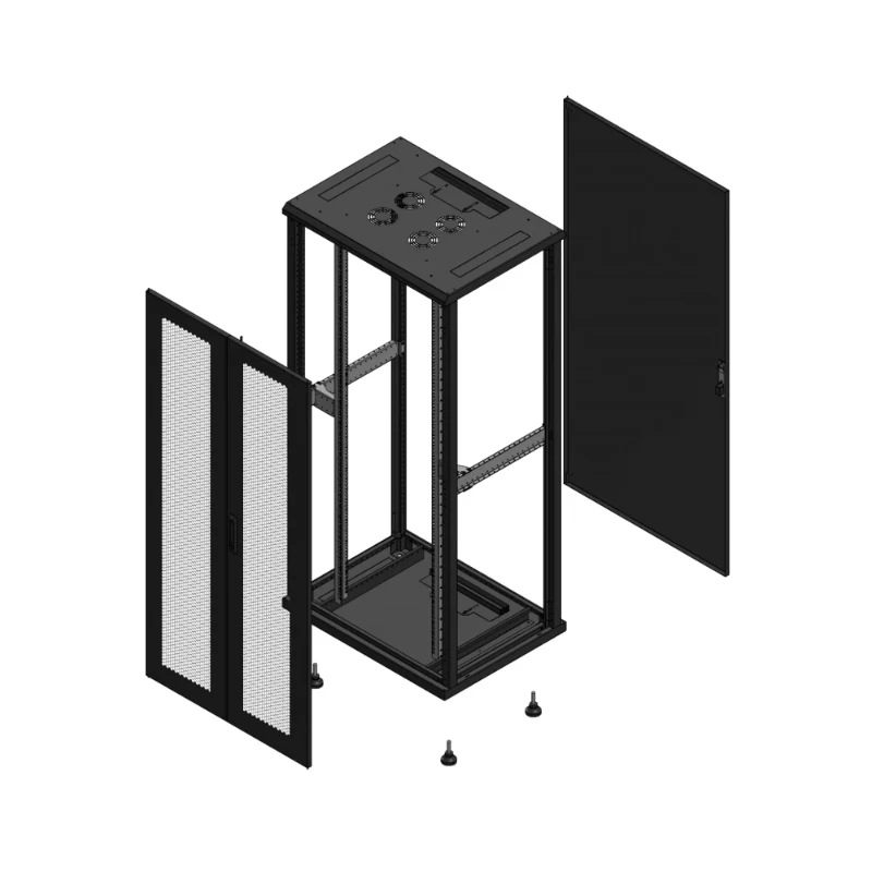 Gigamedia Vloer patchkast AV dubbel PER AR enkel TOL EX 19" 36HE 800x600mm Zwart GGM 703686PPDPTSEX