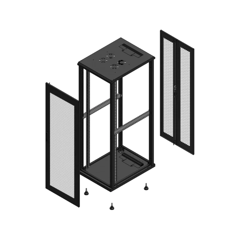 Gigamedia Vloer patchkast AV enkel PER AR dubbel PER EX 19" 36HE 600x800mm Zwart GGM 703668PPSPPDEX