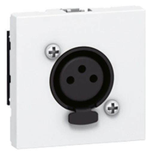 Legrand Mosaic Audio-aansluiting XLR Mosaic 3P stereo female XLR Basiselement met centrale afdekplaat 1 connector Zonder label wit 078755