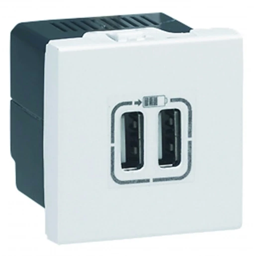 Legrand Mosaic USB-lader 100 - 240V 3000mA inbouw 5V 2 USB A wit 077594