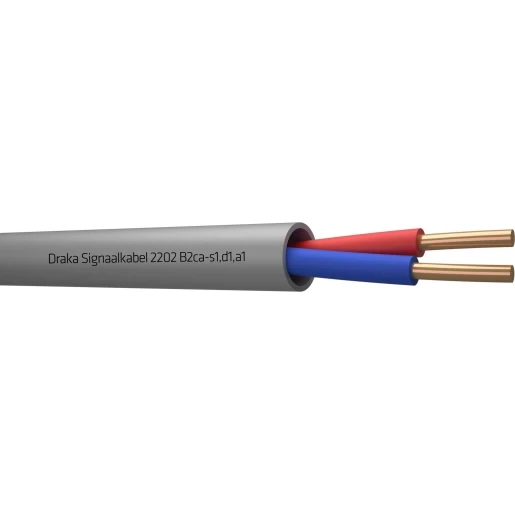 Draka 2200 B2CA signaalkabel 2x0,8mm Grijs - 500mtr