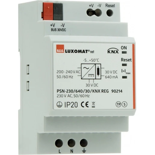 B.E.G. Voedingseenheid bussysteem KNX 1300mA 30000V DIN-rail 90214