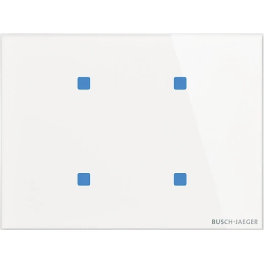 ABB Busch-Jaeger I-bus KNX Glas aanraaksensor KNX 4-voudig wit met tekstv IP20 2CKA006300A1617