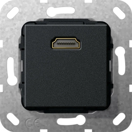 Gira Non-Design koppelplaat HDMI Basiselement met centrale afdekplaat Zonder label 566910