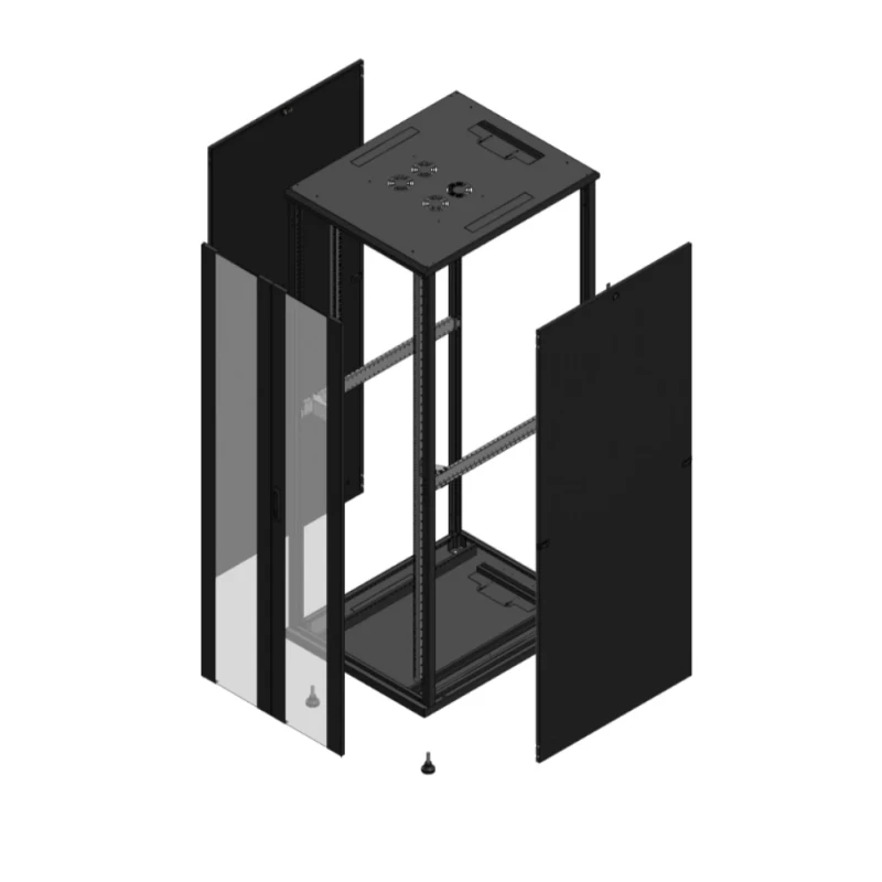 Gigamedia Vloer patchkast AV dubbel VER SP 19" 47HE 800x1000mm Zwart GGM 7047810PVDSP