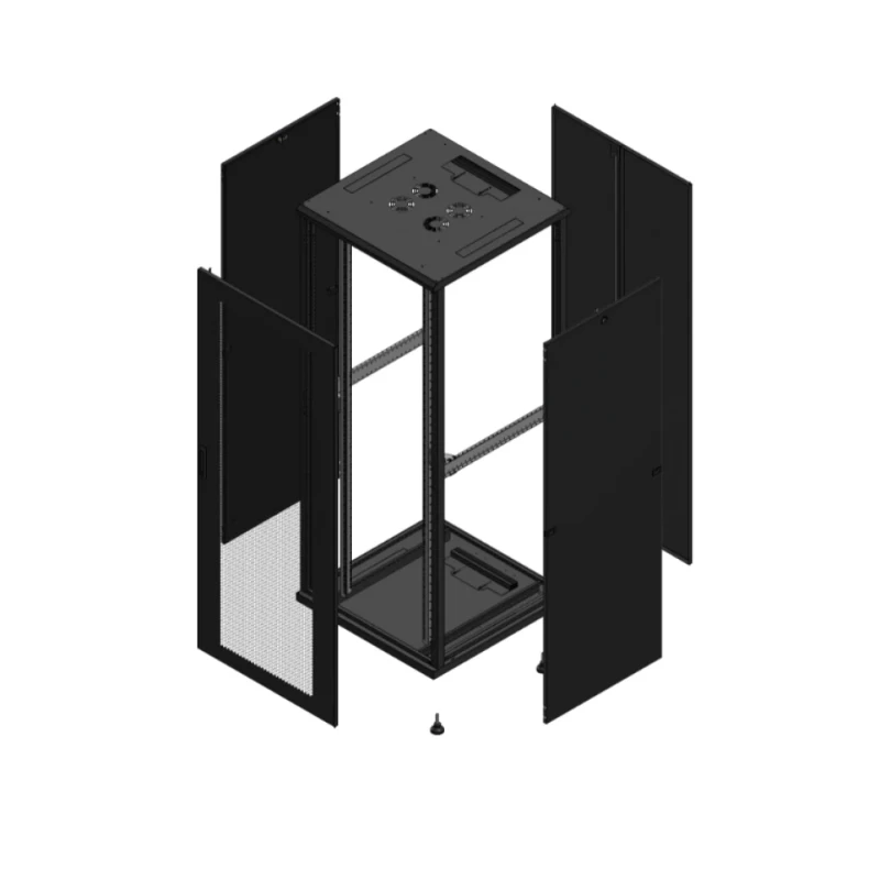 Gigamedia Vloer patchkast AV enkel PER AR dubbel TOL 19" 42HE 800x800mm Zwart GGM 704288PPSPTD