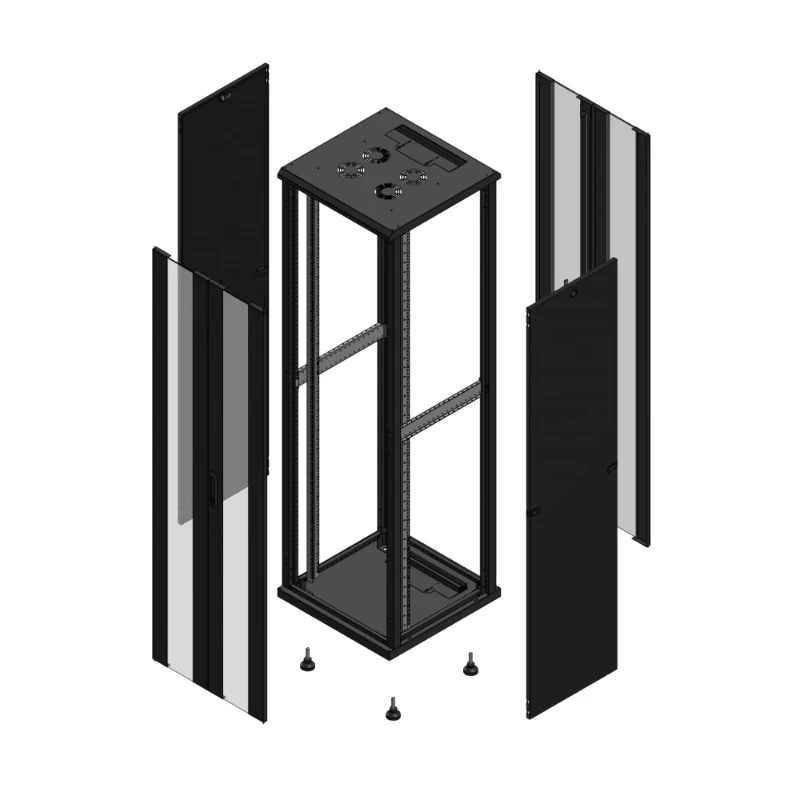Gigamedia Vloer patchkast AV dubbel VER AR dubbel VER 19" 42HE 600x600mm Zwart GGM 704266PVDPVD