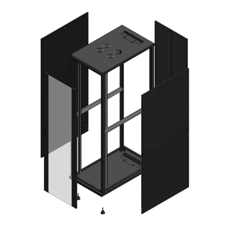 Gigamedia Vloer patchkast AV enkel VER AR dubbel TOL 19" 42HE 600x1000mm Zwart GGM 7042610PVSPTD
