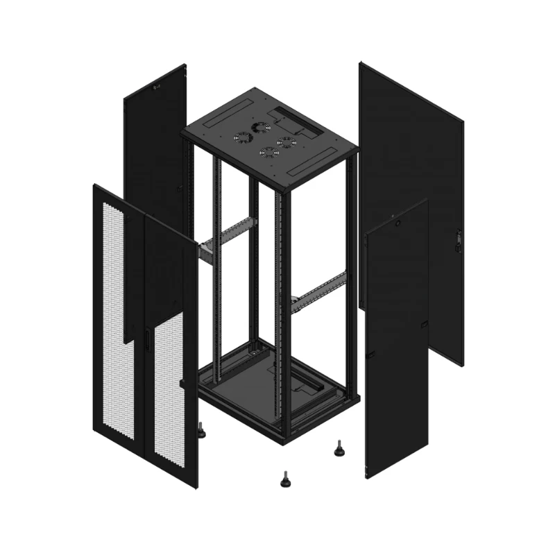 Gigamedia Vloer patchkast AV dubbel PER AR enkel TOL 19" 36HE 800x600mm Zwart GGM 703686PPDPTS