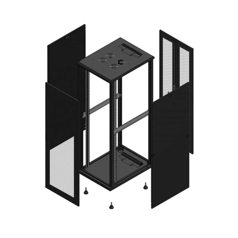 Gigamedia Vloer patchkast AV enkel PER AR dubbel PER 19" 36HE 600x800mm Zwart GGM 703668PPSPPD