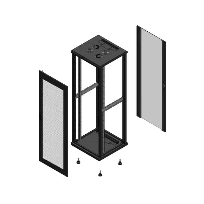 Gigamedia Vloer patchkast AV enkel PER AR enkel VER EX 19" 36HE 600x600mm Zwart GGM 703666PPSPVSEX