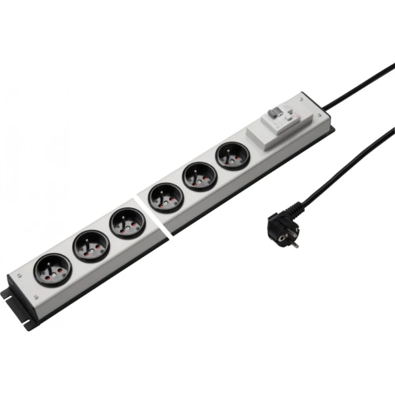 Martin Kaiser Contactdoos 6-v penaarde shutter aardlek.16A l.grijs-zwart snoer 3m