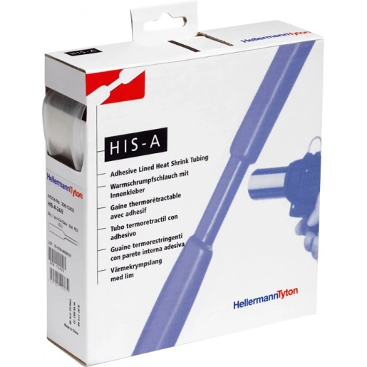 Hellermann Tyton Krimpkous 3:1 met lijm dispenserbox 18/6 transparant