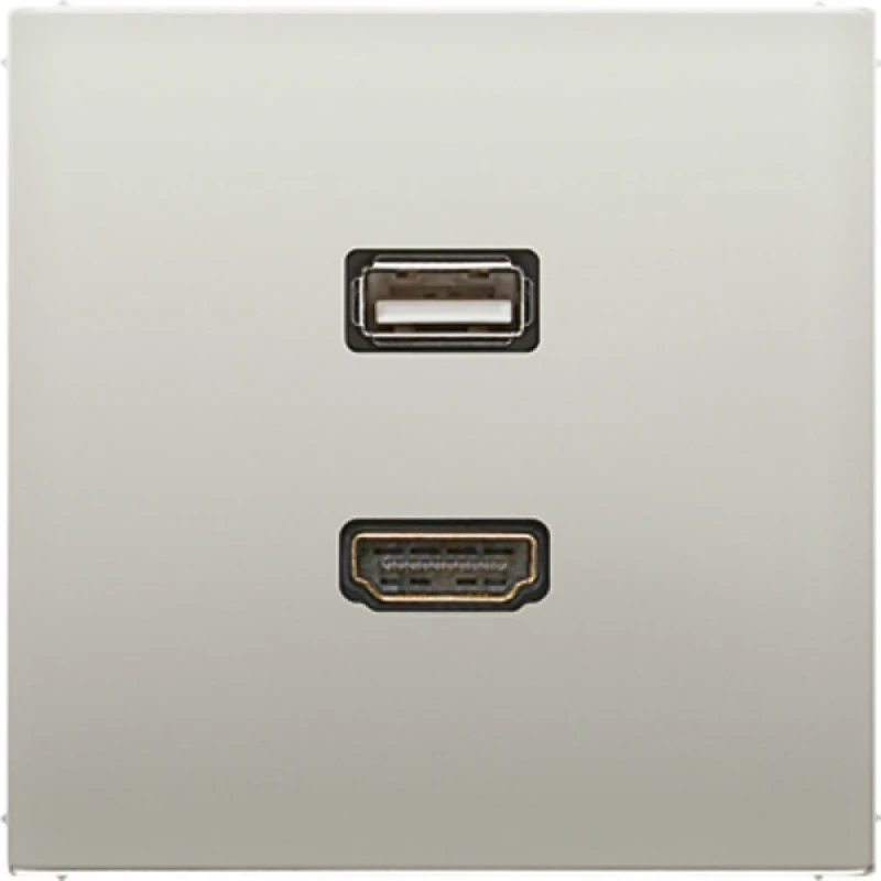 Jung LS range afdekking edelstaal hdmi/usb MAES1163