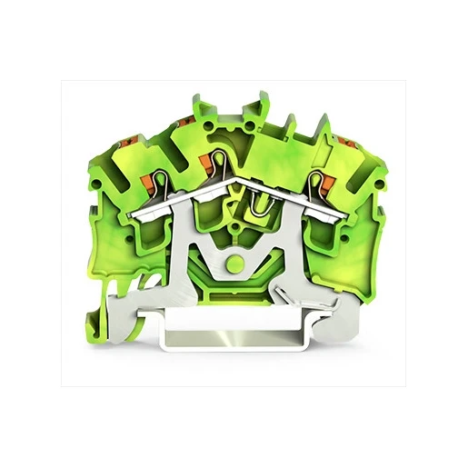 Wago 3-DRAADS AARDKLEM MET DRUKKNOP 2,5MM² GROEN-GEEL