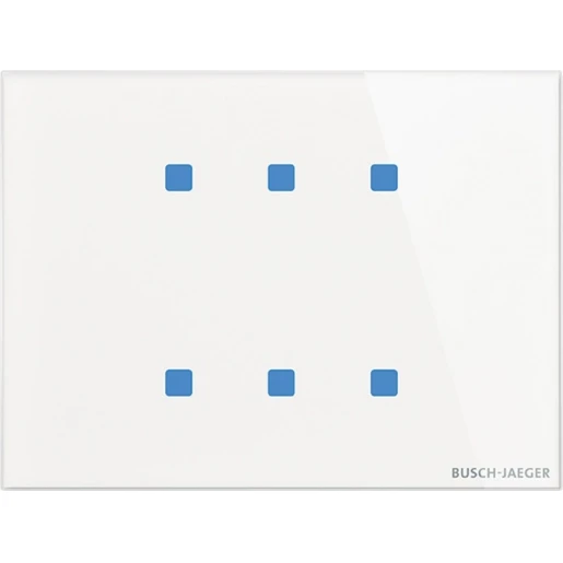 ABB Busch-Jaeger I-bus KNX Glas aanraaksensor KNX 6-voudig wit met tekstv IP20 2CKA006300A1618