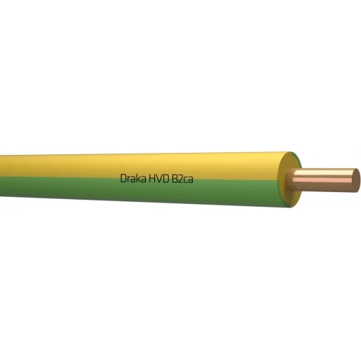 Draka HVD B2ca Installatiedraad 1x6mm² B2ca polyolefine 70°C groen/geel 100M Doos 833972D3