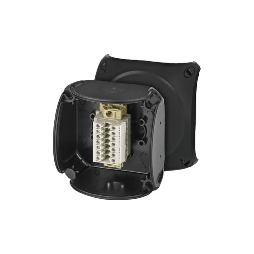 Hensel Ex-Kabeldoos IP66 met 7x Rijgklem 1,5-2,5mm² Ex-zones 2 en 22 Zwart