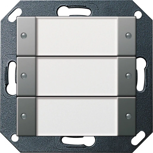 Gira System 55 Tastsensor potentiaalvrij 3-voudig RVS met tekstv inbouw IP20 2003600
