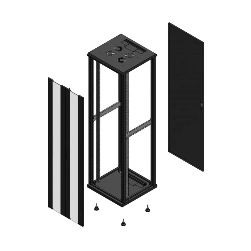 Gigamedia Vloer patchkast AV dubbel VER AR enkel TOL EX 19" 42HE 600x600mm Zwart GGM 704266PVDPTSEX