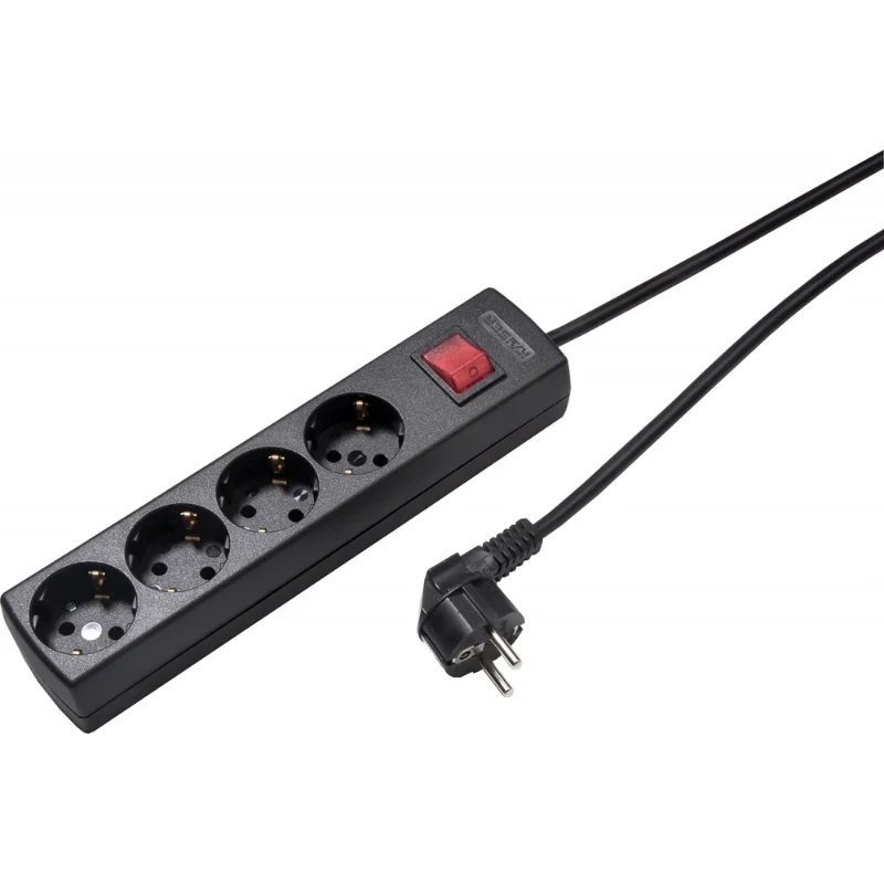 Martin Kaiser Contactdooscombinatie 4RA 16A IP20 snoer 5m 1064ZL5-15W/SW