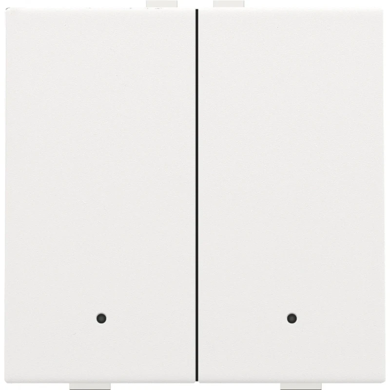Niko Drukknop met led en comfortsensoren Home Control 2-voudig wit inbouw RAL 9016 154-52202