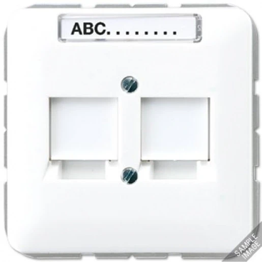 Jung CD range Centraalplaat AMP Cat5 Modular-Jack 2 connectoren Met label zwart CD569-25NWESW