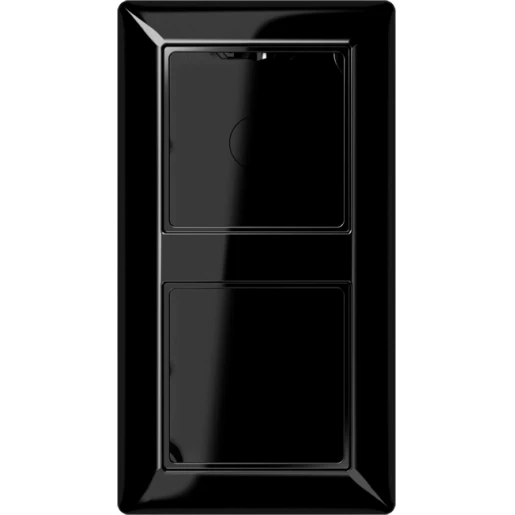 Jung AS range opbouwkap a500 2-voudig zwart Horizontaal en verticaal AS582ASW