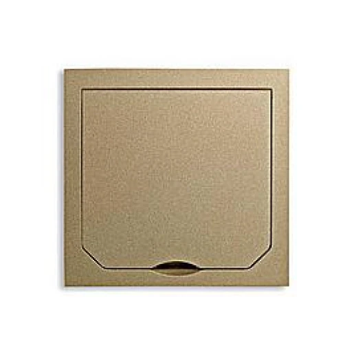 ABL Schuko raam + klapdeksel messing 1471MSM