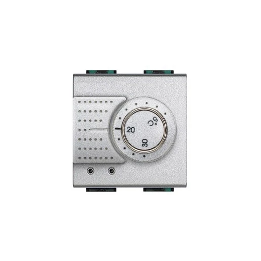Bticino KAMERTHERMOSTAAT ELEKTRONISCH LIVINGLIGHT ALUMINIUM 2A 2MODULES