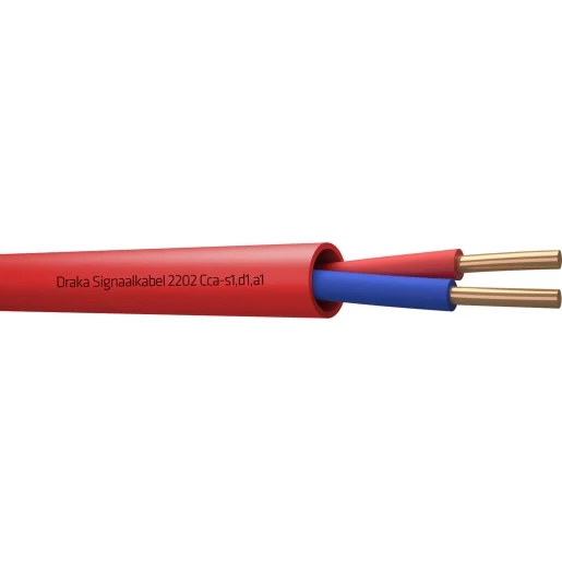 Draka 2200 BM Cca signaalkabel 2x1,5mm² Rood
