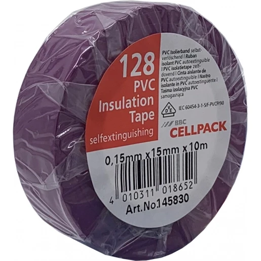 Cellpack TAPE PVC 128 15MMX10M VIOLET
