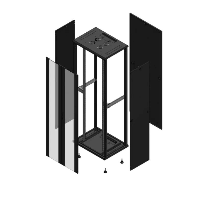 Gigamedia Vloer patchkast AV dubbel VER PAR 19" 47HE 800x600mm Zwart GGM 704786PVDPAR