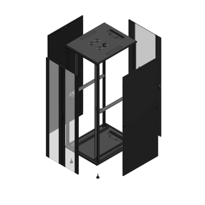 Gigamedia Vloer patchkast AV dubbel VER AR enkel VER 19" 47HE 800x1000mm Zwart GGM 7047810PVDPVS