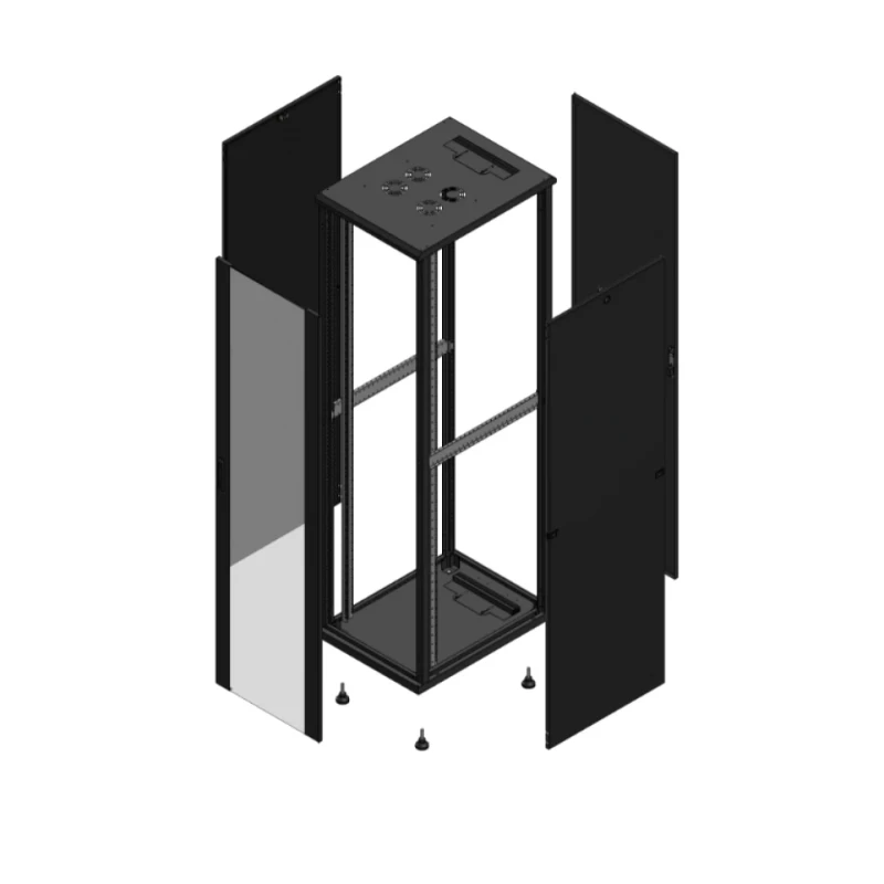 Gigamedia Vloer patchkast AV enkel VER AR enkel TOL 19" 47HE 600x800mm Zwart GGM 704768PVSPTS