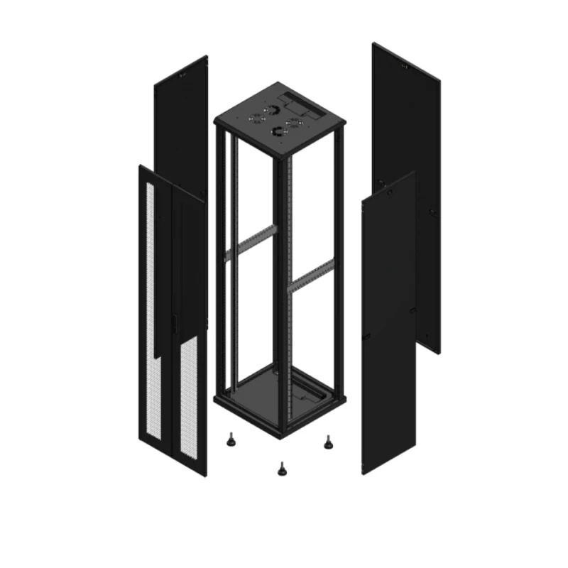 Gigamedia Vloer patchkast AV dubbel PER PAR 19" 47HE 600x600mm Zwart GGM 704766PPDPAR