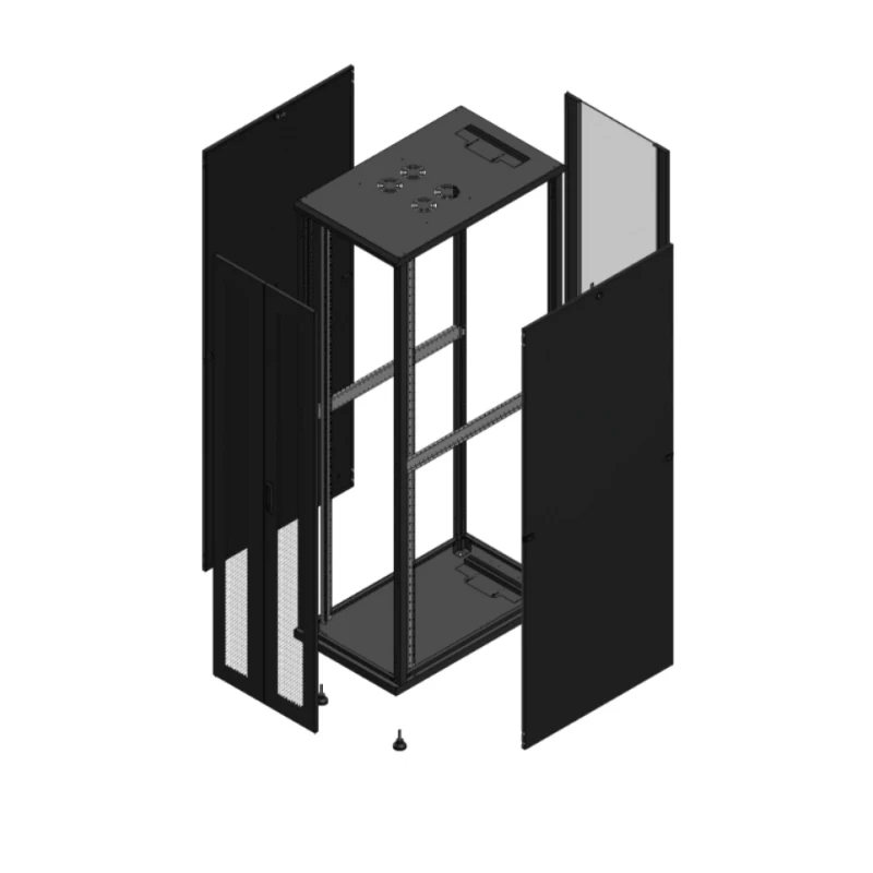 Gigamedia Vloer patchkast AV dubbel PER AR enkel VER 19" 47HE 600x1000mm Zwart GGM 7047610PPDPVS