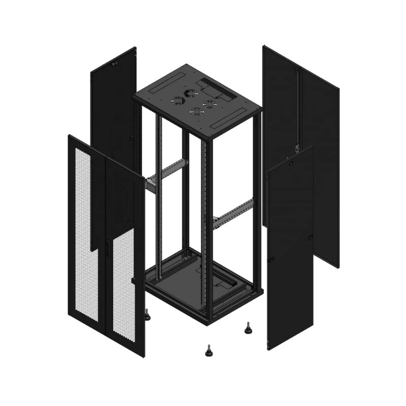 Gigamedia Vloer patchkast AV dubbel PER AR dubbel TOL 19" 36HE 800x600mm Zwart GGM 703686PPDPTD