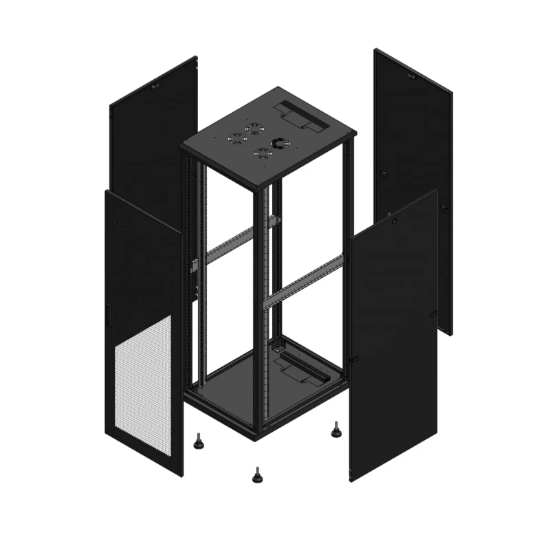 Gigamedia Vloer patchkast AV enkel PER PAR 19" 36HE 600x800mm Zwart GGM 703668PPSPAR