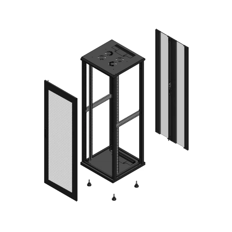 Gigamedia Vloer patchkast AV enkel PER AR dubbel VER EX 19" 36HE 600x600mm Zwart GGM 703666PPSPVDEX