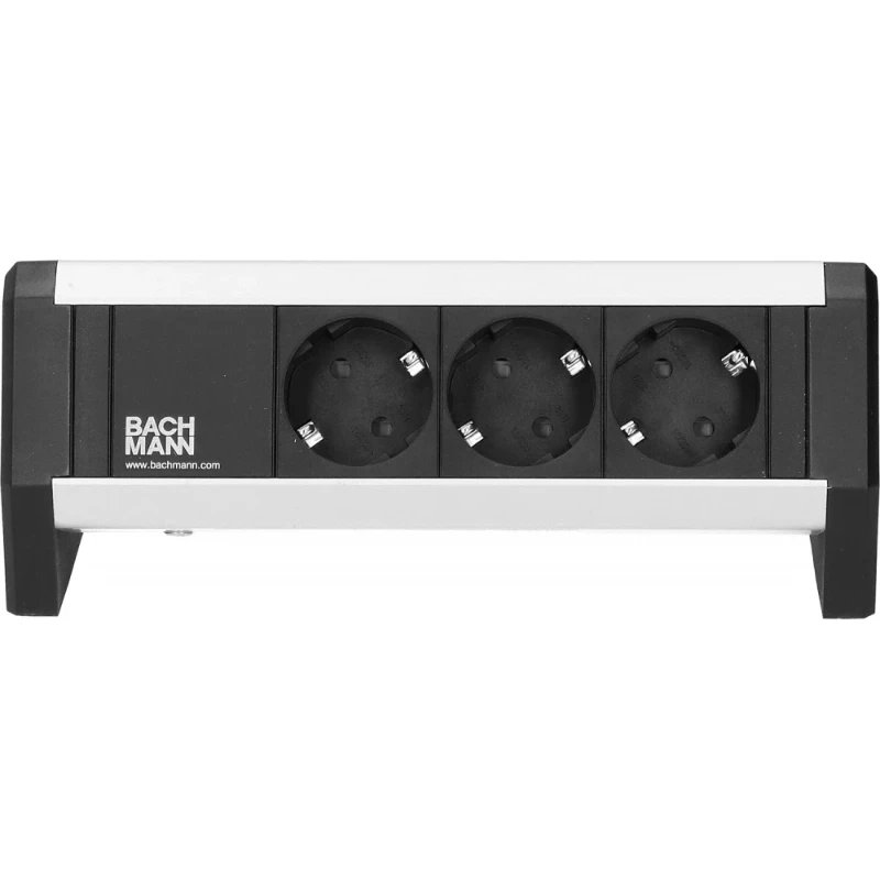 OCS Desk 1 - 3x 230V RA - GST in/uit - incl. klem = 50 mm - zwart & alu