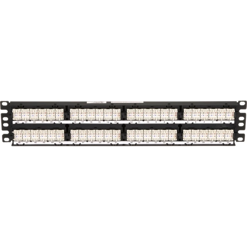 Panduit PRE-LOADED PATCH PANEL MET 48 RJ45 JACKS CAT6A UTP TIA/EIA 568-C ISO/IEC 11801 IEC 50173.AFMONTAGE 110 METHODE AANSLUITSCHEMA TIA-568A/B-2RU