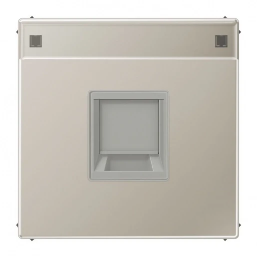 Jung LS range afdekking edelstaal Modular-Jack 1 connector MetaalMet label RVS ES1969-1NAWE