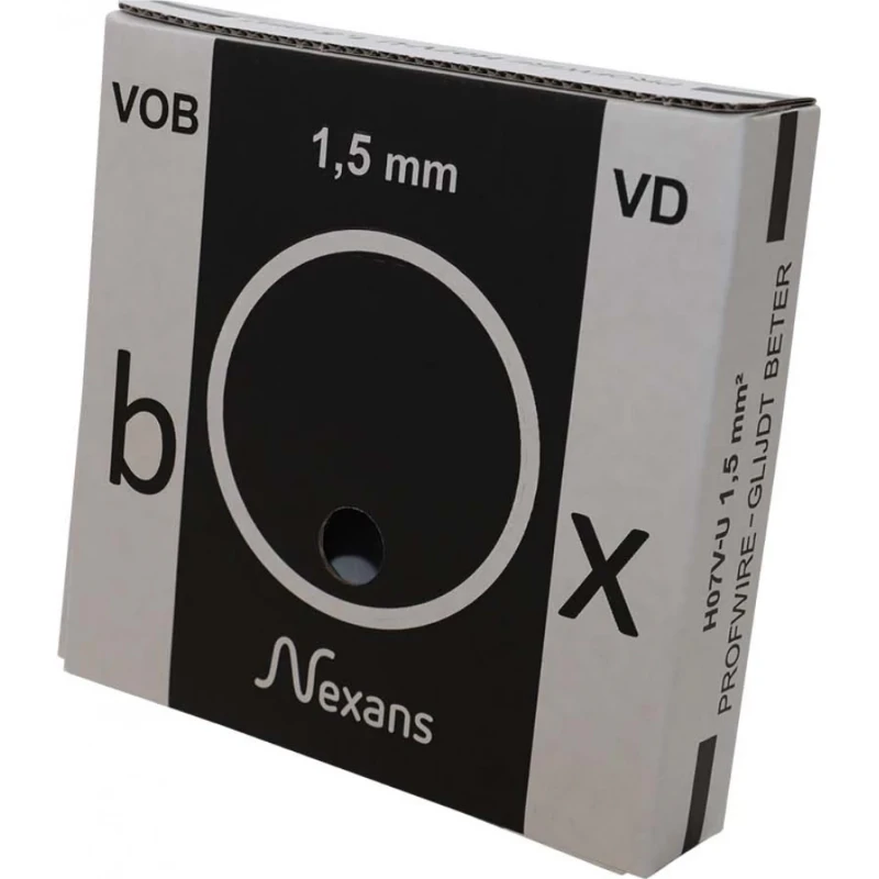 Nexans 07V-U Eca Installatiedraad 1,5 mm2 zwart/wit VDbox DS100