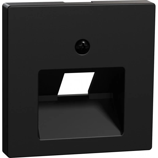 Merten Centraalplaat voor RJ45-aansluiting gerecycled Systeem M UAE/IAE Centraalplaat 1 connector Zonder label zwart MEG4521-0403