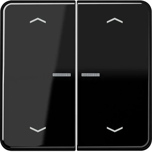 Jung CD range HOME stuurafdekking pijl 2-voudig Glanzend zwart RAL 9005 BTCD17102PSW