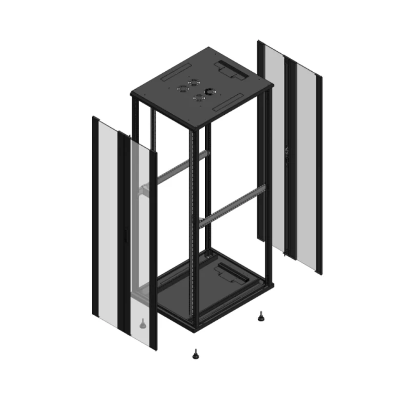 Gigamedia Vloer patchkast AV dubbel VER AR dubbel VER EX 19" 47HE 800x1000mm Zwart GGM 7047810PVDPVDEX
