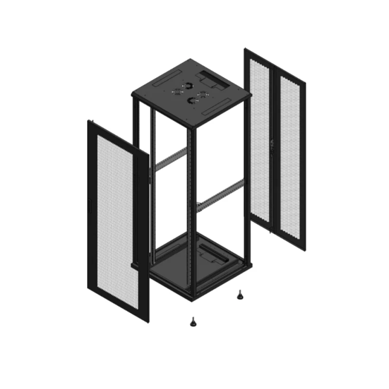 Gigamedia Vloer patchkast AV enkel PER AR dubbel PER EX 19" 42HE 800x800mm Zwart GGM 704288PPSPPDEX